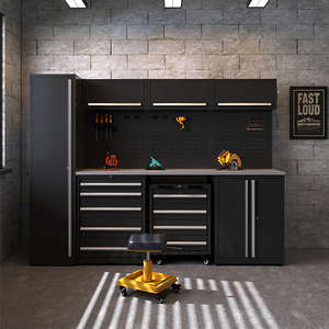 JZD OBM Nuevo Gabinete <span class=keywords><strong>de</strong></span> Herramientas Combinado Negro Grande <span class=keywords><strong>de</strong></span> Acero <span class=keywords><strong>para</strong></span> <span class=keywords><strong>Taller</strong></span> con <span class=keywords><strong>Banco</strong></span> <span class=keywords><strong>de</strong></span> <span class=keywords><strong>Trabajo</strong></span> Extraíble <span class=keywords><strong>para</strong></span> Almacenamiento <span class=keywords><strong>de</strong></span> Herramientas <span class=keywords><strong>de</strong></span> <span class=keywords><strong>Madera</strong></span> y Aluminio en Garaje - Product Image 1