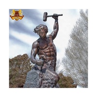 Décoration de jardin grande taille en Bronze Antique, Statue de musculation, Statues en Bronze chair, Sculpture d'homme de Fitness à vendre