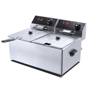 <span class=keywords><strong>Tarzan</strong></span> 6L Friteuse Électrique Commerciale Table Top Friteuse Double Réservoir Machine Pour Les Ventes Chip Poulet Et Friteuse - Product Image 1