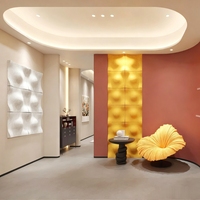 Panneau mural insonorisant concave-convexe carré ignifuge haute densité en fibre de polyester tridimensionnelle pour salon
