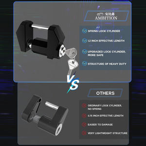 AMBITION Verrouillage de l'accouplement de la langue de la <span class=keywords><strong>remorque</strong></span> à usage intensif Amélioration de la <span class=keywords><strong>remorque</strong></span> Cyberlock Dia 1/4 ''Extra Wide 1.2'' Span Trailer Latch Lock - Product Image 6