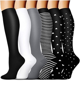 Unisex High Knee Compression <b>Running</b> & Cycling <b>Socks</b> Custom 20-30mhg Sports <b>Socks</b> with Printed Pattern for Men - Product Image 1