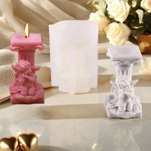 Roman Column Candle Mold Plaster DIY Angel Home Decor Wedding Craft Kit Transparent White - Product Image 2