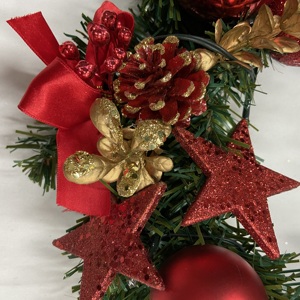 クリスマス用品 室内クリスマスデコレーション オーナメント ボール 松ぼっくり クリスマスリース ドア飾り用 - Product Image 2