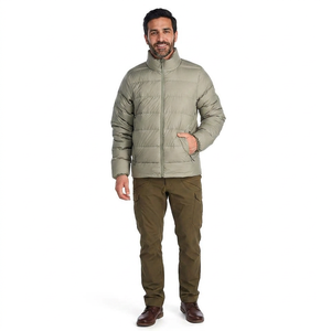 High Quality FINER THREADS Plus Size Puffer <b>Jacket</b> Winter for <b>Men's</b> <b>Long</b> Sleeve Stand Collar Multi-Color Canvas Breathable Quick - Product Image 1