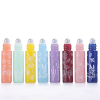 Flacons à bille en verre pour huiles essentielles et parfums, 3ml, 5ml, 8ml, 10ml, 15ml, avec sérigraphie