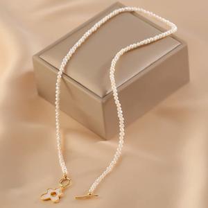 Collar de Perlas de Agua Dulce Blancas de Diseño, Lujoso y Ligero, Cadena para Clavícula, Tamaño Extremadamente Pequeño - Product Image 3