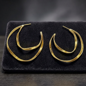Pendientes Colgantes en Espiral de Ramavati Gems, Unisex, Clásicos, Chapados en Oro de 18K, Aleación de Cobre y Latón, con Diseño de Corazón, para Fiestas Elegantes - Product Image 3