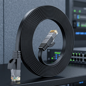 Cables de Red LAN UTP Cat6 Negros, Conductor BC de 32AWG, PVC, Alta Velocidad, RJ45 8P8C, Cable de Conexión Ethernet Plano - Product Image 3