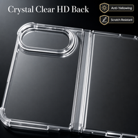 Coque de téléphone hybride 2-en-1 transparente pour iPhone 18 Fold, protection antichute de l'appareil photo, protection de la charnière pliable, antichoc, fine et anti-poussière