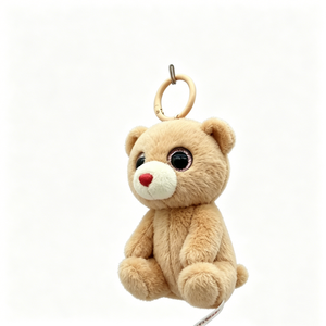 Llavero de peluche de oso de dibujos animados personalizado, con bordado, grabado y estampado, pequeño oso de peluche marrón, llavero de animal de peluche, oso de peluche - Product Image 4
