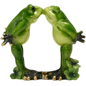 Couple de grenouilles américaines Nouveau design Résine Crafts Frog Statue Creative Desk Funny Decoration april Fool's Day Gift Little Souvenir