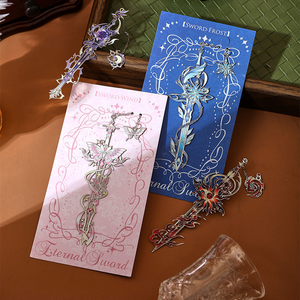 Marque-page vintage en métal orné en forme d'épée magique, cadeau pour les bibliophiles, cadeau de rentrée scolaire et souvenir promotionnel - Product Image 3