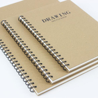Cahier de croquis vierge en papier Kraft marron de taille personnalisée bon marché A4 A5cahier d'école uni en spirale
