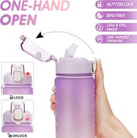 Nouvelle bouteille d'eau de sport de grande capacité étanche sans BPA motivationnelle de 32oz avec sangle de transport de paille de marqueur de temps