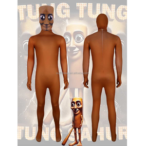 Hypebeast enfant adulte monstre Halloween Cosplay jeu d'<span class=keywords><strong>horreur</strong></span> combinaison vêtements AI dessin animé marche Tung Tung Tung Sahur Costume de mascotte - Product Image 4