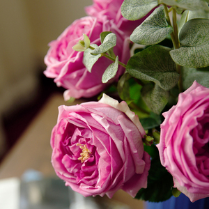 Handmade Chất Lượng Cao Bất Cảm Ứng Cao Latex Rose Duy Nhất Thân Cây Nhân Tạo Hoa Trông Hoa Mẫu Đơn Thực Cảm hứng - Product Image 3