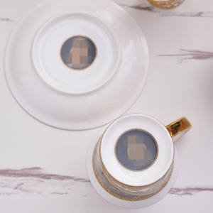 Service à thé en céramique avec tasses et soucoupes à motif escargot de mer bleu / Service à thé en porcelaine fine avec théière, 15 pièces - Product Image 5