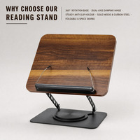 Support de livre pliable multi-angles en acier au carbone durable avec pinces de maintien de page pour bureau, salle de réunion, maison et étude - Vente en gros