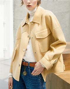 새로운 트렌드 가을과 겨울 여성 샘플 옷깃 두꺼운 단색 겨울 외투 재킷 - Product Image 6