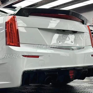 Alerón Trasero para Maletero de Cadillac ATS 2013 2014 2015 2016 2017 2018 Sedán, Negro Brillante/Estilo Fibra de Carbono, Divisor de Parachoques - Product Image 5