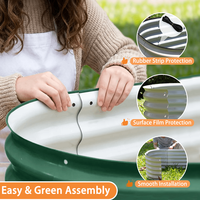 Jardinière surélevée ovale en métal Huizhou Green Giant de 17 pouces, en acier galvanisé, kit de pots et jardinières pour fleurs, jardinière d'extérieur