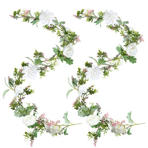 Guirlandes de roses artificielles, guirlandes de pivoines blanches, roses, bleues, champagne, violettes, noires pour décorations de mariage, centres commerciaux, hôtels - Product Image 3