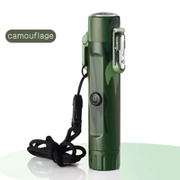 Briquet à double arc étanche avec lampe de poche et boussole pour le voyage et la survie en plein air Allumeur électronique rechargeable par USB