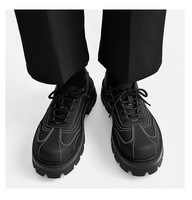 Chaussures Derby pour hommes haut de gamme, à bout carré, antidérapantes, respirantes, à semelle épaisse, avec effet de volume pour les pieds larges