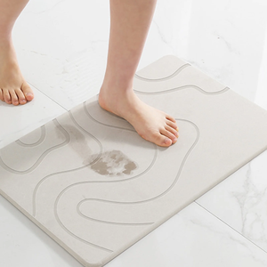 <span class=keywords><strong>Tapis</strong></span> de bain en terre de diatomée FIGOO, luxe, écologique, absorption rapide de l'eau, motif ondulé, 39x60cm - Product Image 1