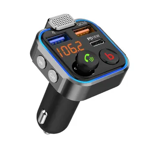 Bt23 Bluetooth 5.3 Xe Hơi Không Dây Bluetooth FM Transmitter Đầy Màu Sắc Ánh Sáng Qc3.0 Nhanh Chóng Sạc FM Transmitter Xe MP3 Máy Nghe Nhạc Cho Xe Hơi