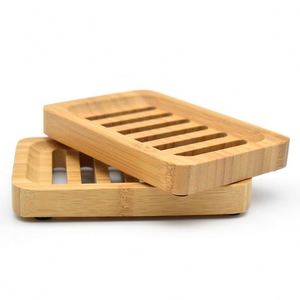 Hot Sale Natural Square Wood <b>Tray</b> Handmade Bamboo Soap Dish Holder for <b>Shower</b> - Product Image 5