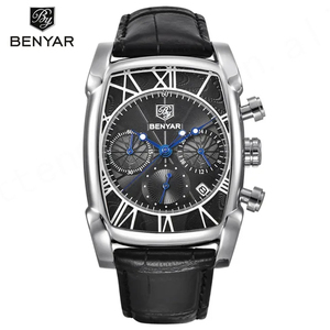 Gran oferta BENYAR 5113, relojes deportivos de moda para hombre con cronógrafo, resistente al agua, 30M, reloj Masculino, relojes para hombre, rectángulo personalizado - Product Image 6