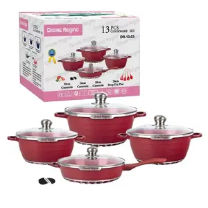 Manufacturer Supplier China cheap pots and pans13pcs Aluminum Granite cookware sets cooking pot set