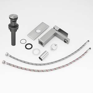 Grifo de Lavabo Monomando de un Solo Orificio, Diseño Moderno en Níquel Cepillado, Válvula de Cerámica, Construcción en Latón - Product Image 4