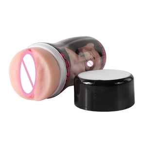 Echte Vagina Orale Masturbatie Cup Voor Mannen Mannelijke Masturbator Vibratie Pocket <span class=keywords><strong>Pussy</strong></span> Zaklamp Vorm Seksspeeltje Gemaakt Tpe Materiaal - Product Image 1