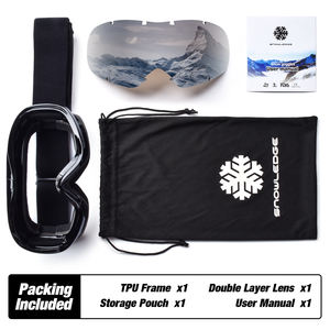 最畅销的户外滑雪滑雪板护目镜男女-% 防紫外线偏光镜片头盔兼容可调带 - Product Image 2