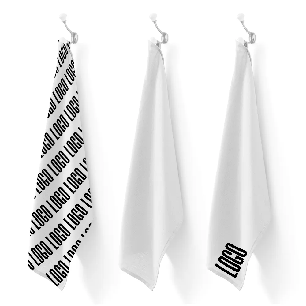 100% Cotton Custom Logo Printed Tea Kitchen Towel Set Customize Text Print Dishcloth Small Hand Dish Tea Towel