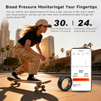 Bague Intelligente en Acier Inoxydable Brossé Procédé de Traçage au Fil, Surveillance de la Fréquence Cardiaque et de l'Oxygène Sanguin, Étanchéité 5ATM+IP68 pour 5.3