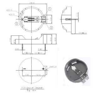 CR2032 CR2477 ที่ใส่แบตเตอรี่สำหรับ BS-02-A1AJ010 BRX1-0001 BH-32C-1 BH-32F-1 BH1000G SMTU2477N-LF.TR SMTU2477N-LF HU - Product Image 3