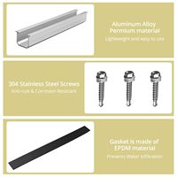 Rel Pemasangan Panel Surya SOEASY untuk Atap Trapesium Logam Aluminium 6005-T5 Permukaan Anodized Desain Universal Kemiringan 0-15 Derajat Mini