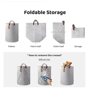 Vente en gros Panier à linge pliable Jouet pour enfants Panier à linge pliable en feutre Petit panier de rangement <span class=keywords><strong>Paniers</strong></span> à linge pliables pour bébé - Product Image 5