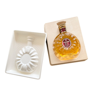 Khay Đóng Gói Bằng Giấy Bền Vững Màu Trắng Cho Chai Rượu Túi Dùng Một Lần Khay Đựng Bột Giấy Phân Hủy Sinh Học - Product Image 1