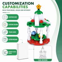 Ensembles de blocs de construction personnalisés, carrousel de Noël, jouets pour enfants, jouet de construction STEM, briques éducatives DIY, kit de modèles de vacances, cadeau