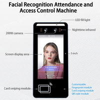 Terminal de Control de Acceso con Reconocimiento Facial Android de 5 Pulgadas, Integrado con Reconocimiento Facial, NFC, Lector de Tarjetas IC/ID
