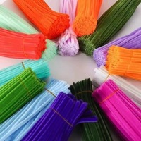 Décorations de fête créatives et colorées, bâtonnets en chenille, fils pelucheux, 100 pièces, longueur 30 cm, 6 mm, pour artisanat DIY fait main