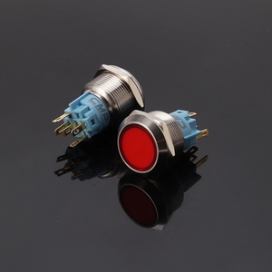 22mm Reset Roter 12V-24V LED-Licht Metall-Drucktastenschalter mit Rotem Kopf - Product Image 1
