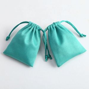Sacs cadeaux en velours et suède imprimés offset avec logo personnalisé de la marque LUOYI, pochettes pour colliers, petits sacs cadeaux, sacs à poussière pour chapeaux avec cordon de serrage - Product Image 4