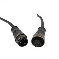 Connecteur étanche mâle-femelle M16B à 2 broches avec écrou métallique et boîtier PA66 pour éclairage LED extérieur