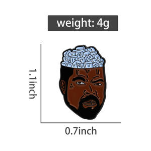 Pins de Esmalte Retrô de Rapper, Broche com Símbolo de Cérebro Hip Hop, Joias Inspiradas em Álbum de Música, Estilo Urbano, Atacado - Product Image 6
